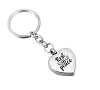 NTALJC Keychain en forme de coeur Création en acier inoxydable Bijoux Mémorial Pente commémorative Pet-Sending-Gravure