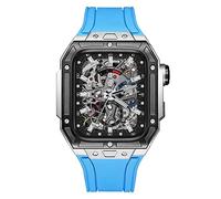 NTALJC Kit de modernisation de bande de montre en métal précieux pour 6 5 4 4 SE 44 mm Case de sangle en caoutchouc fluorine, Band de montre de boîtier en métal précieux pour Iwatch 44mm Remplacement
