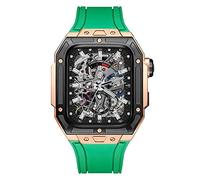 NTALJC Kit de modernisation de bande de montre en métal précieux pour 6 5 4 4 SE 44 mm Case de sangle en caoutchouc fluorine, Band de montre de boîtier en métal précieux pour Iwatch 44mm Remplacement