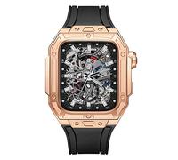 NTALJC Kit de modernisation de bande de montre en métal précieux pour 6 5 4 4 SE 44 mm Case de sangle en caoutchouc fluorine, Band de montre de boîtier en métal précieux pour Iwatch 44mm Remplacement