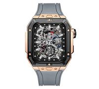 NTALJC Kit de modernisation de bande de montre en métal précieux pour 6 5 4 4 SE 44 mm Case de sangle en caoutchouc fluorine, Band de montre de boîtier en métal précieux pour Iwatch 44mm Remplacement