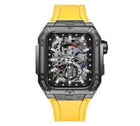 NTALJC Kit de modernisation de bande de montre en métal précieux pour 6 5 4 4 SE 44 mm Case de sangle en caoutchouc fluorine, Band de montre de boîtier en métal précieux pour Iwatch 44mm Remplacement