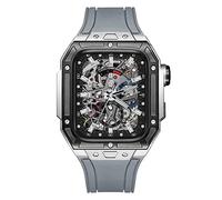 NTALJC Kit de modernisation de bande de montre en métal précieux pour 6 5 4 4 SE 44 mm Case de sangle en caoutchouc fluorine, Band de montre de boîtier en métal précieux pour Iwatch 44mm Remplacement