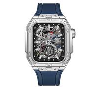 NTALJC Kit de modernisation de bande de montre en métal précieux pour 6 5 4 4 SE 44 mm Case de sangle en caoutchouc fluorine, Band de montre de boîtier en métal précieux pour Iwatch 44mm Remplacement