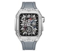 NTALJC Kit de modernisation de bande de montre en métal précieux pour 6 5 4 4 SE 44 mm Case de sangle en caoutchouc fluorine, Band de montre de boîtier en métal précieux pour Iwatch 44mm Remplacement