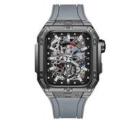 NTALJC Kit de modernisation de bande de montre en métal précieux pour 6 5 4 4 SE 44 mm Case de sangle en caoutchouc fluorine, Band de montre de boîtier en métal précieux pour Iwatch 44mm Remplacement