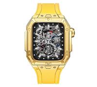 NTALJC Kit de modernisation de bande de montre en métal précieux pour 6 5 4 4 SE 44 mm Case de sangle en caoutchouc fluorine, Band de montre de boîtier en métal précieux pour Iwatch 44mm Remplacement