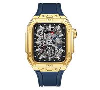 NTALJC Kit de modernisation de bande de montre en métal précieux pour 6 5 4 4 SE 44 mm Case de sangle en caoutchouc fluorine, Band de montre de boîtier en métal précieux pour Iwatch 44mm Remplacement