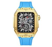 NTALJC Kit de modernisation de bande de montre en métal précieux pour 6 5 4 4 SE 44 mm Case de sangle en caoutchouc fluorine, Band de montre de boîtier en métal précieux pour Iwatch 44mm Remplacement