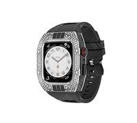 NTALJC Kit de modification du boîtier de diamants de luxe Céproidage de cadre en métal mod pour bande 7 Case 44 mm 45 mm STRAP pour iWatch 7 6 5 4 Set