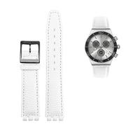 NTALJC Leather Watch Strap For Swatch GB274/287/GN239 Watches Concave-Convex Interfaces 17mm Watchband