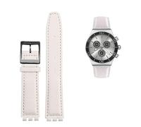 NTALJC Leather Watch Strap For Swatch GB274/287/GN239 Watches Concave-Convex Interfaces 17mm Watchband