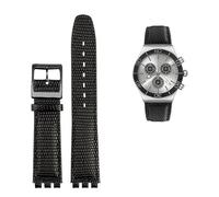 NTALJC Leather Watch Strap For Swatch GB274/287/GN239 Watches Concave-Convex Interfaces 17mm Watchband