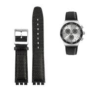 NTALJC Leather Watch Strap For Swatch GB274/287/GN239 Watches Concave-Convex Interfaces 17mm Watchband