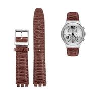 NTALJC Leather Watch Strap For Swatch GB274/287/GN239 Watches Concave-Convex Interfaces 17mm Watchband
