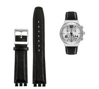 NTALJC Leather Watch Strap For Swatch GB274/287/GN239 Watches Concave-Convex Interfaces 17mm Watchband