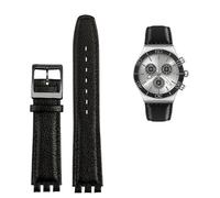 NTALJC Leather Watch Strap For Swatch GB274/287/GN239 Watches Concave-Convex Interfaces 17mm Watchband