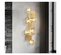 NTALJC Les ondulations d'eau en verre or lustre mur en cuivre LED dimmable à LED intérieure luxe luxueuse décor de décoration décor de chambre, lustre au plafond