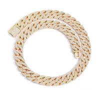 NTALJC Lien Miami épais solide pour hommes, largeur Collier hip hop 16 mm, lien supplémentaire de Big Iced Out brillant pour hommes, boîte de 16-24 pouces incluse