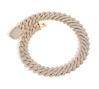 NTALJC Lien supplémentaire miami brillant pour les hommes, largeur de la chaîne de liaison Big Hip Hop 20 mm, collier épais glacé épais, 16-24 pouces - boîte incluse