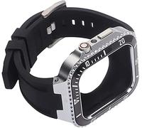 NTALJC MOD KIT ALLIAGE ZINC POUR Série de boîtiers de bande 8 7 45 mm Slicone Strap Metal Frame Sending pour Iwatch SE 6 5 4 44 mm