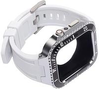 NTALJC MOD KIT ALLIAGE ZINC POUR Série de boîtiers de bande 8 7 45 mm Slicone Strap Metal Frame Sending pour Iwatch SE 6 5 4 44 mm