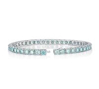 NTALJC Moissanite pour D Color Clarity 6-7 pouces S925 STERLING Silver Blue Green Diamond Moisanite Tennis Bracelet