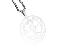 NTALJC Nouveau 2025 en acier inoxydable pentagramme Pendant Men's Simple Hollow Lucifer Seal Decoration Bijoux commémoratif avec vous accessoires TRENDY CRÉATIVE BEST POUR CADE
