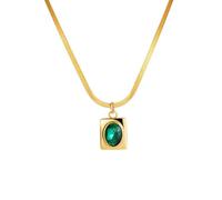 NTALJC Nouveau 2026 en lune Square Shape Metal Texture CZ Zircon Heart Pendant En acier inoxydable Chaîne de serpents Bijoux Fashion Fashion Accessoires Trendy Créative Gift For Women and Men