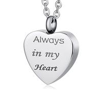 NTALJC Pendentif pour femme en forme de cœur, urne en acier inoxydable, médaillon commémoratif pour homme avec entonnoir et sac