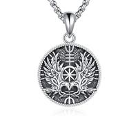 NTALJC Phoenix/Viking Owl/Viking Raven/St Christopher Collier Silver Medal Collier pour hommes Femmes Family Amis