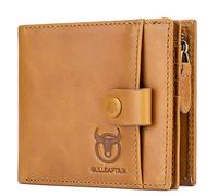 NTALJC Portefeuille en Cuir véritable Souple pour Hommes, Blocage RFID, Poche à Fermeture éclair à Deux Volets, en Cuir de Vache, Pince à Billets sécurisée, étui pour Cartes, élégant, Vintage, Mince,