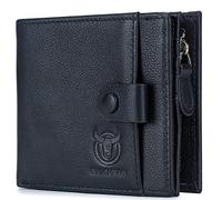 NTALJC Portefeuille en Cuir véritable Souple pour Hommes, Blocage RFID, Poche à Fermeture éclair à Deux Volets, en Cuir de Vache, Pince à Billets sécurisée, étui pour Cartes, élégant, Vintage, Mince,