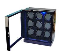 NTALJC Regarder l'enroulement Boîte de montée pour 9 Regarder la boîte de Serrage Automatique Regarder Affichage numérique LCD et l'éclairage LED avec Serrure Motor Silencieux 5 Modes de Rotation