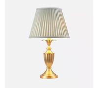 NTALJC Room Lights European Simple Living Bedroom Study Desk Lamp Modern Counter Tea House Light Copper Pleated Fabric Table Villa Club Showcase B&B Hotel Front Lighting Fixtu