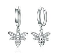 NTALJC Silver Butterfly Dragonfly Bumble Bee Bat Cat Bunny Axolotl Highland Cow Frog Sloth Snake Dragon Dinosaur Dangle Dangly Drop Charm Earrings Insect Jewellery Gifts for Women