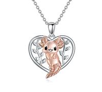NTALJC Silver Butterfly Dragonfly Hummingbird Axolotl Bunny Cat chien grenouille grenouille Guinée Pig Turtle Highland Cow Horse Wolf Slothaid Phoenix Unicorn Pendant Colliers
