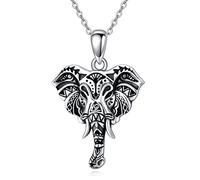 NTALJC Silver Owl Elephant Highland Cow Raven Wolf Hamsa Arrowhead Prendant Colliers Viking Bijoux vintage Cadeaux pour hommes femmes