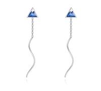 NTALJC Silver Threader Earring Dangle Drop Tassel Pull Through Earrings for Women
