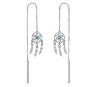 NTALJC Silver Threader Earring Dangle Drop Tassel Pull Through Earrings for Women