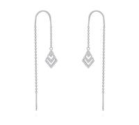 NTALJC Silver Threader Earring Dangle Drop Tassel Pull Through Earrings for Women
