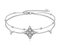NTALJC Silver Witches Knot/Butterfly/Dragonfly Bracelet Silver Luck Irish Celtic Knot Moon Charm Bracelet TRICETRA WICCA MAGICK MAGICK POUR FEMMES GIRLES Cadeaux
