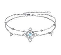 NTALJC Silver Witches Knot/Butterfly/Dragonfly Bracelet Silver Luck Irish Celtic Knot Moon Charm Bracelet TRICETRA WICCA MAGICK MAGICK POUR FEMMES GIRLES Cadeaux