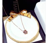 NTALJC Star Shape18k Rose Diamond Pendant Silver Bijou Party Party Pendentid Chain Collier For Women Jewelry