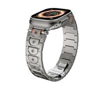 NTALJC Titan en acier en acier inoxydable Bandons de surveillance en acier pour bande Ultra 2 49 mm 46 mm 45 mm 44 mm Strap Series 10 9 8 7 6 5 4 3 2 1 SE avec connecteur en métal