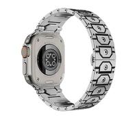 NTALJC Titan en acier en acier inoxydable Bandons de surveillance en acier pour bande Ultra 2 49 mm 46 mm 45 mm 44 mm Strap Series 10 9 8 7 6 5 4 3 2 1 SE avec connecteur en métal