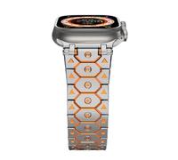 NTALJC Titan en acier en acier inoxydable Bandons de surveillance en acier pour bande Ultra 2 49 mm 46 mm 45 mm 44 mm Strap Series 10 9 8 7 6 5 4 3 2 1 SE avec connecteur en métal