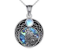 NTALJC Triple Moon Celtic Lotus pour femmes Sterling Silver Celtic Knot Heart Pendant Aground Shell Cross Christmas Birthday Gifts For Girls For Girls