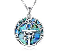NTALJC Triple Moon Celtic Lotus pour femmes Sterling Silver Celtic Knot Heart Pendant Aground Shell Cross Christmas Birthday Gifts For Girls For Girls