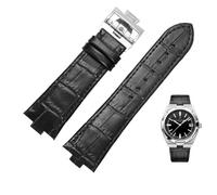 NTALJC Véritable bande de montre en cuir pour Vacheron Constantin Série à l'étranger 4500V 5500V P47040 Boucle en acier inoxydable Men de montre STRAP 25-8MM